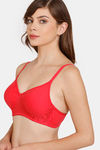 Rosaline Padded Non-Wired 3/4th Coverage T-Shirt Bra - Hot Coral — thumbnail 3